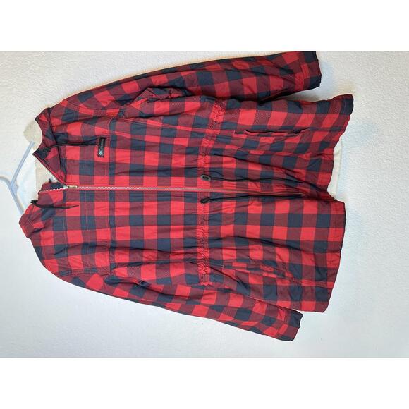 Columbia Women's Red and Black Plaid Fleece-Lined Jacket Size 3X - Picture 1 of 6